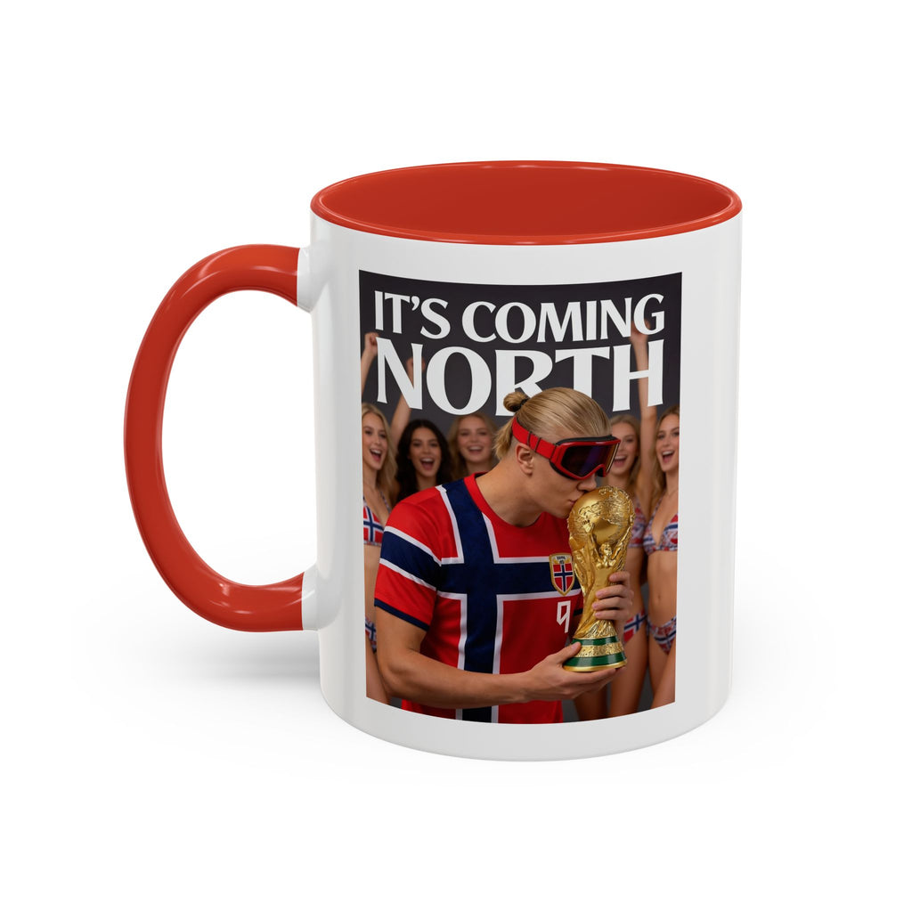Copy of Norway "IT'S COMING NORTH" Coffee Mug – Bold Red 'NORWAY' Travel Souvenir Mug (11/15oz)