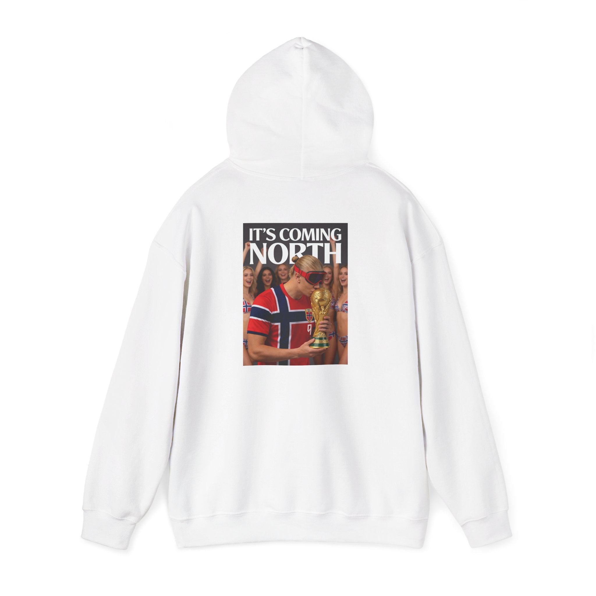 Norway Football Fan Hoodie – "It’s Coming North" Back Print Hooded Sweatshirt