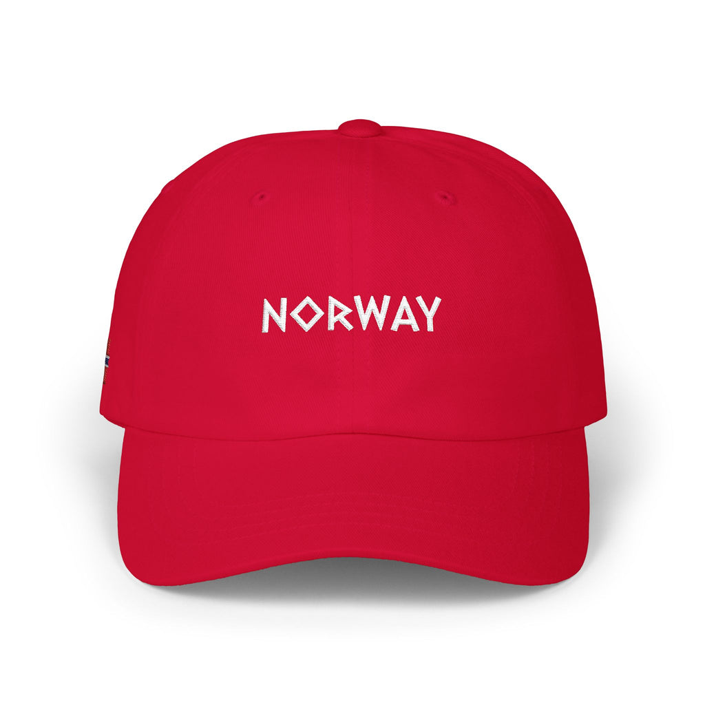 Norway Dad Cap — Embroidered Red Classic Baseball Hat