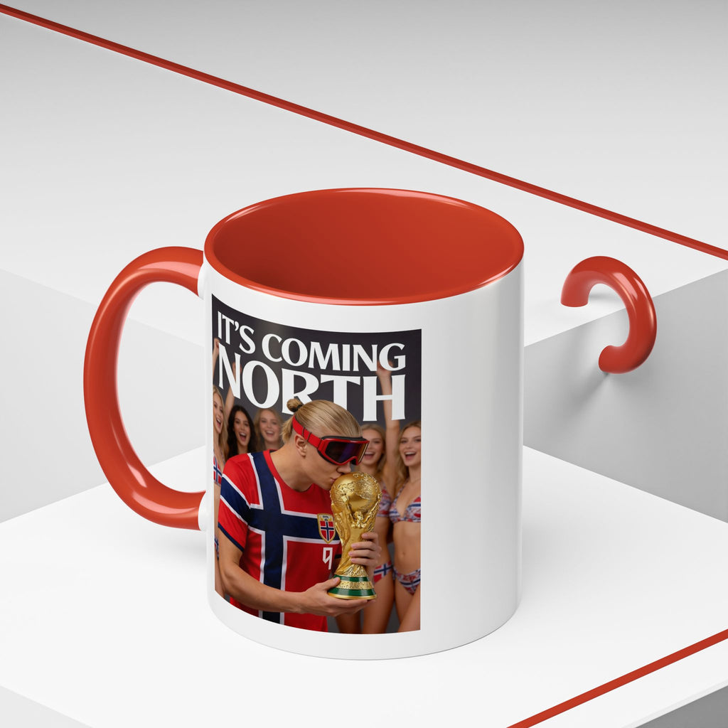 Copy of Norway "IT'S COMING NORTH" Coffee Mug – Bold Red 'NORWAY' Travel Souvenir Mug (11/15oz)
