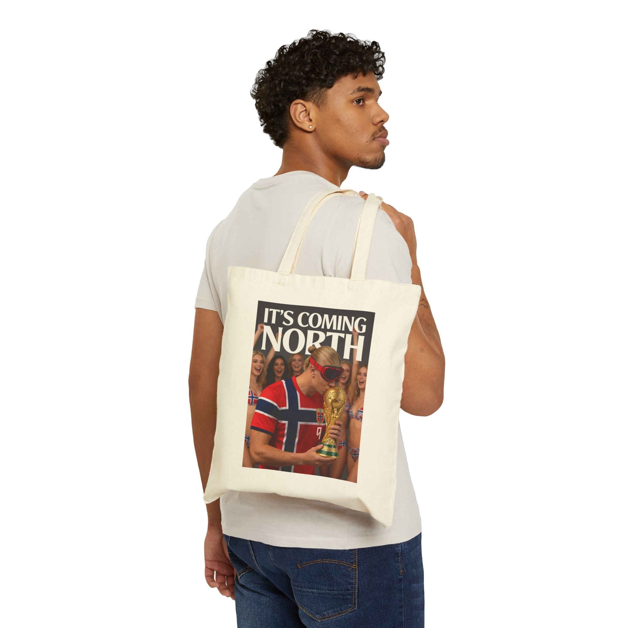 Norway Tote Bag — "It’s Coming North" Vintage World Cup Design Cotton Canvas Tote