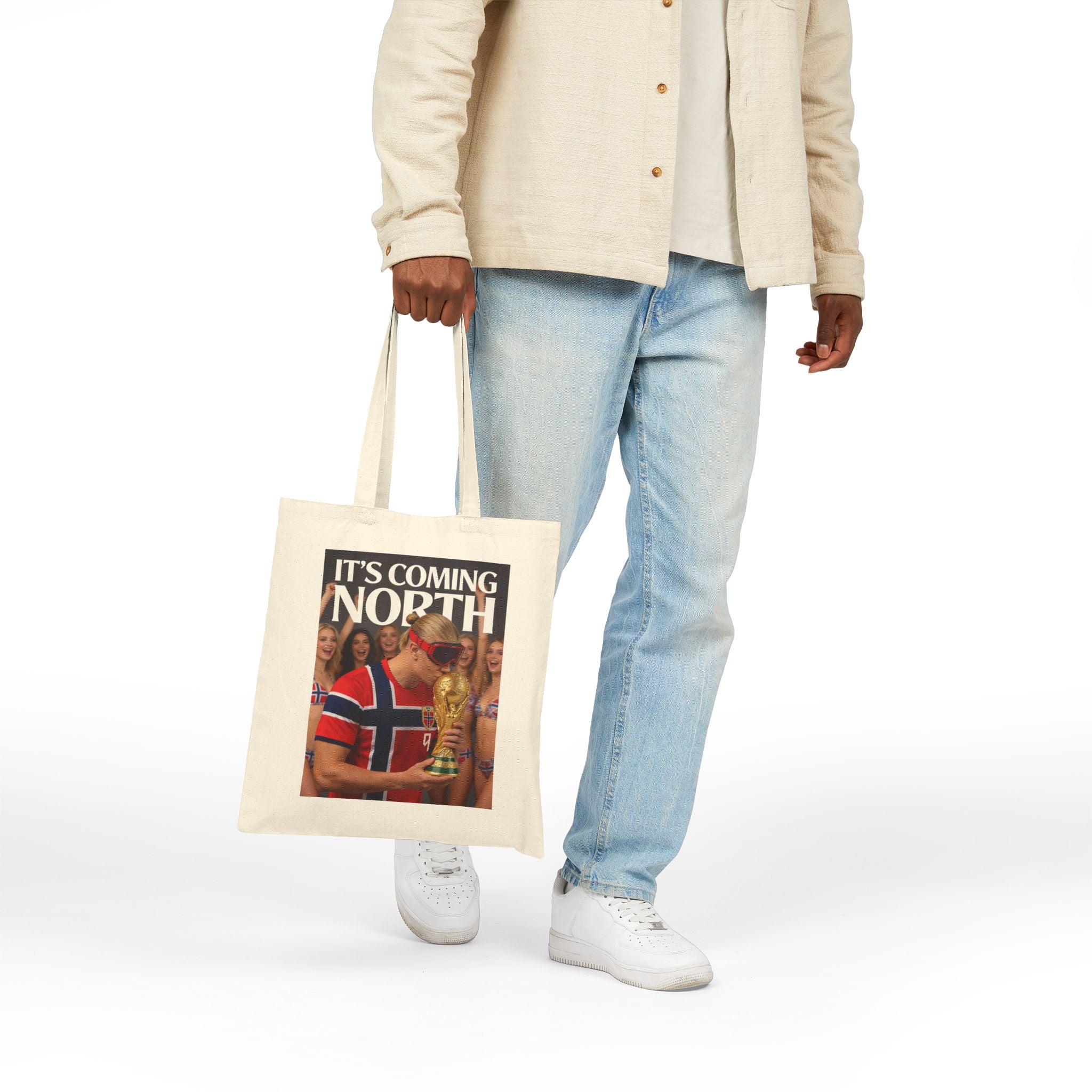 Norway Tote Bag — "It’s Coming North" Vintage World Cup Design Cotton Canvas Tote