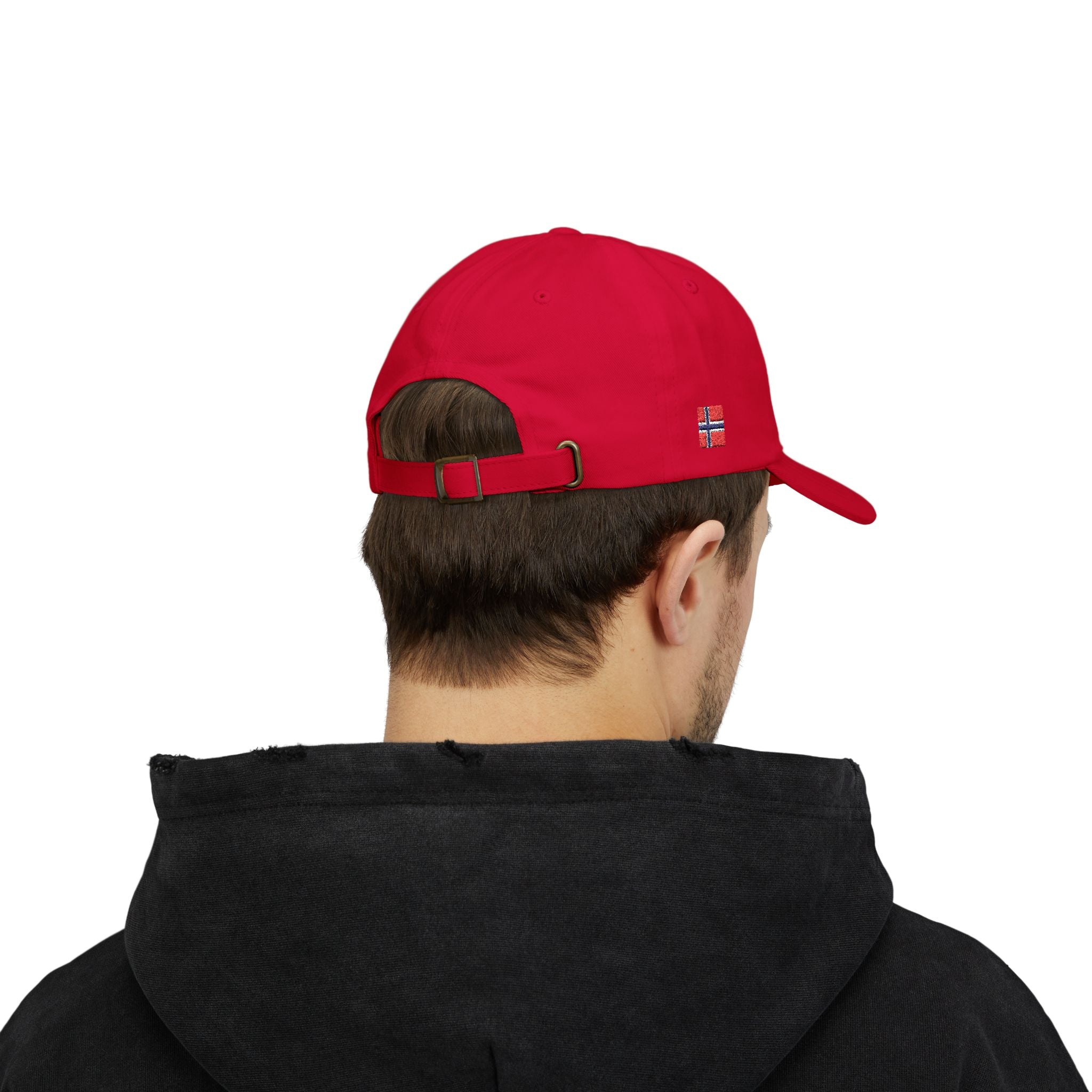 Norway Dad Cap — Embroidered Red Classic Baseball Hat